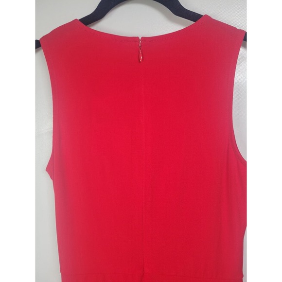 Michael Kors Large Rose Red Sleeveless Gathered Stud-Bar Women’s Dress Small - Picture 5 of 8